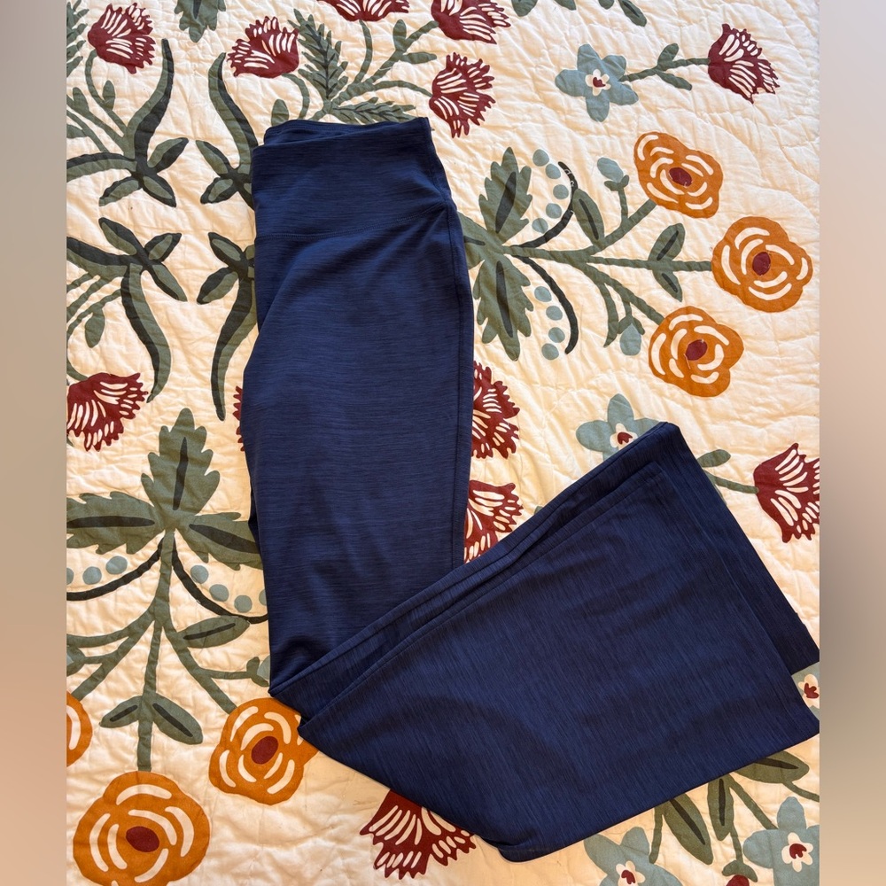 NWOT Lands’ End Blue Yoga Pants Flare Leg Size Small